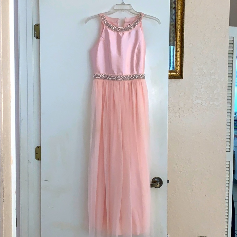 ❤️❤️❤️pink/blush/ flower girl tulle satin dress